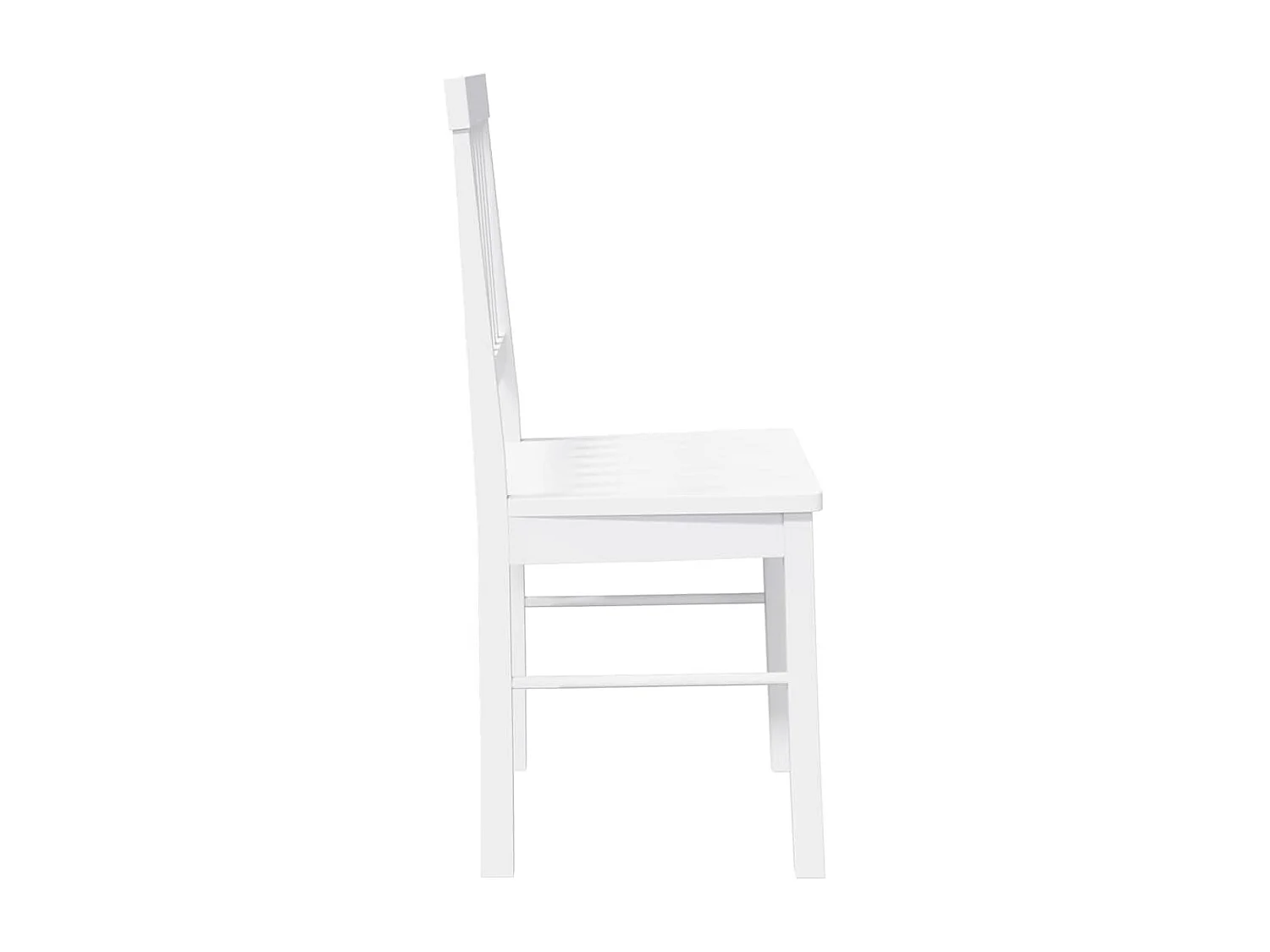 Chaises à manger 2 pcs blanc bois massif caoutchouc