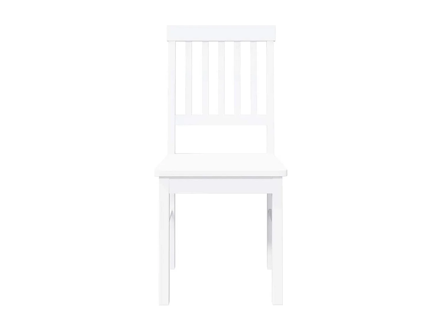 Chaises à manger 2 pcs blanc bois massif caoutchouc