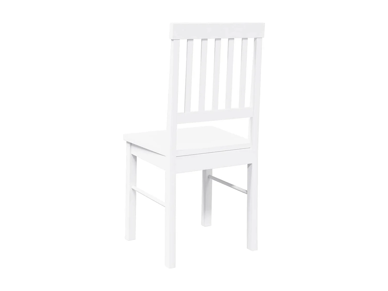 Chaises à manger 2 pcs blanc bois massif caoutchouc