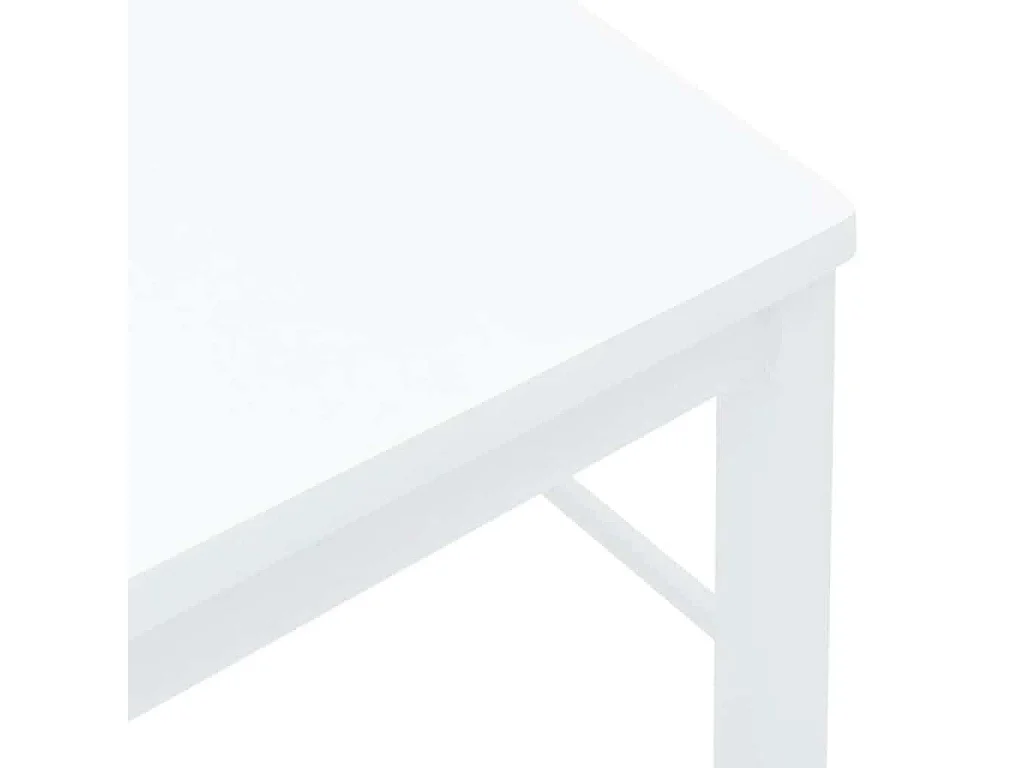 Chaises à manger 2 pcs blanc bois massif caoutchouc