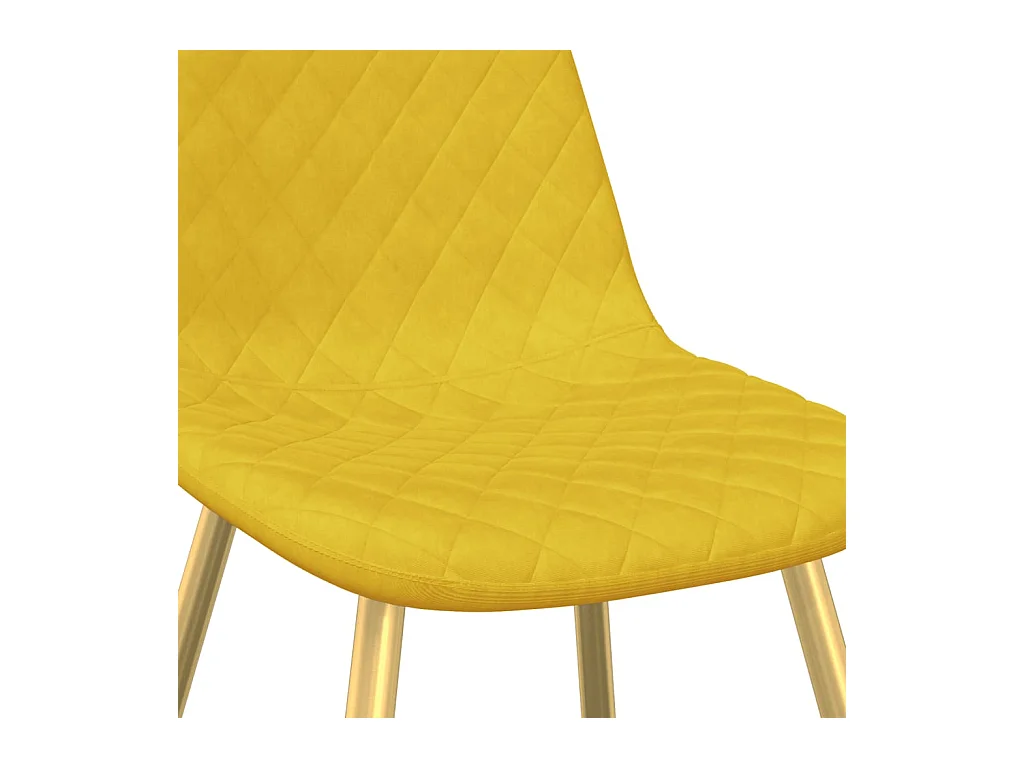 Eetkamerstoelen set van 4 Mosterdgeel Fluweel
