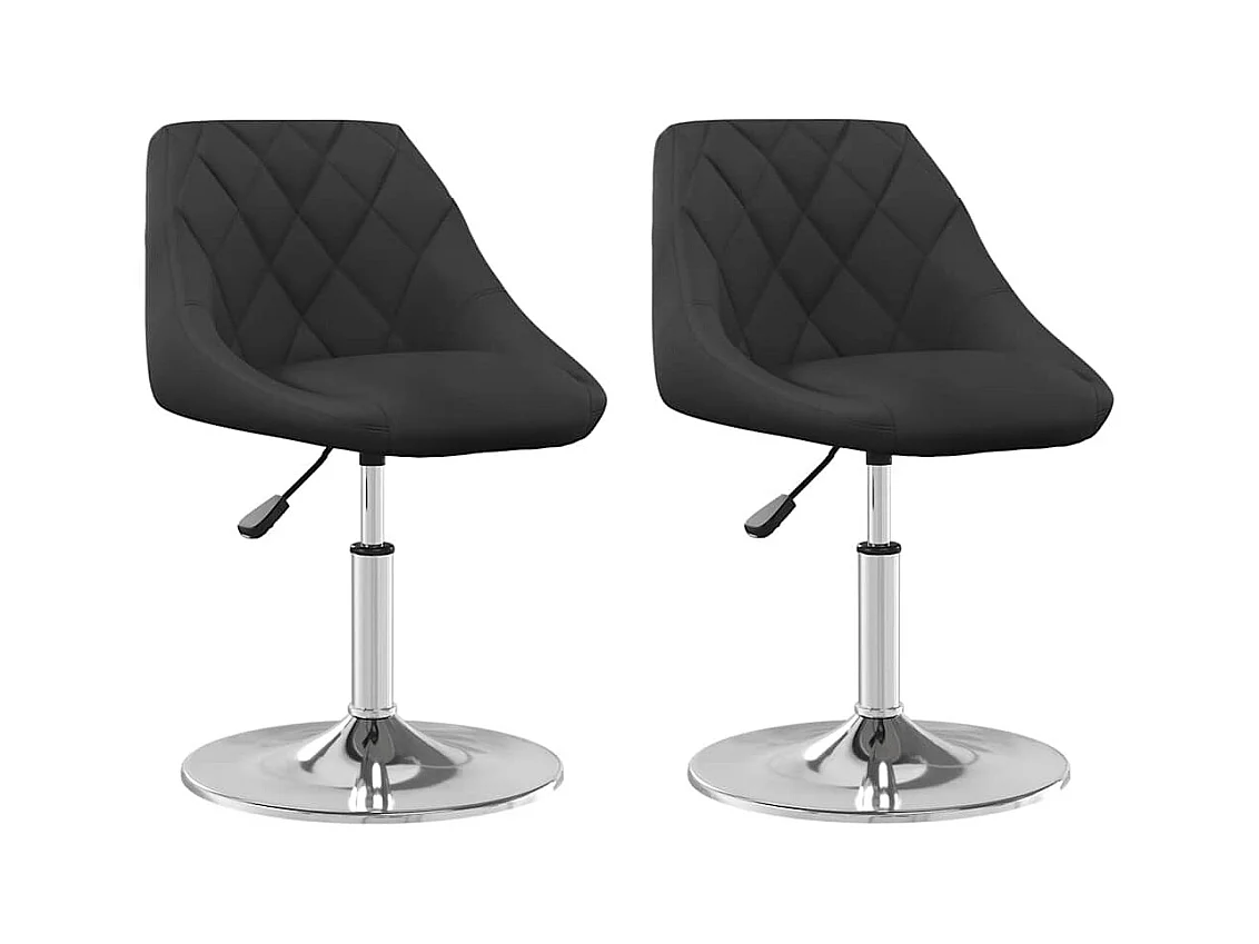 Juego de 2 sillas de comedor giratorias de terciopelo negro