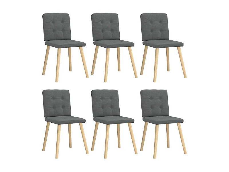 Chaises à manger lot de 6 gris foncé tissu