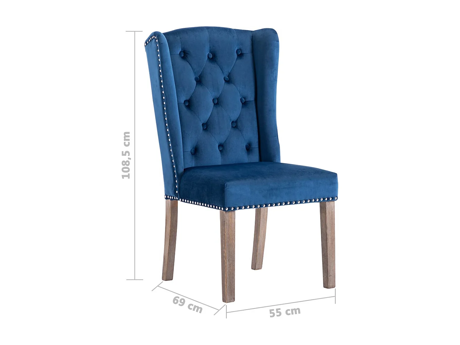 Chaise de salle à manger Bleu Velours