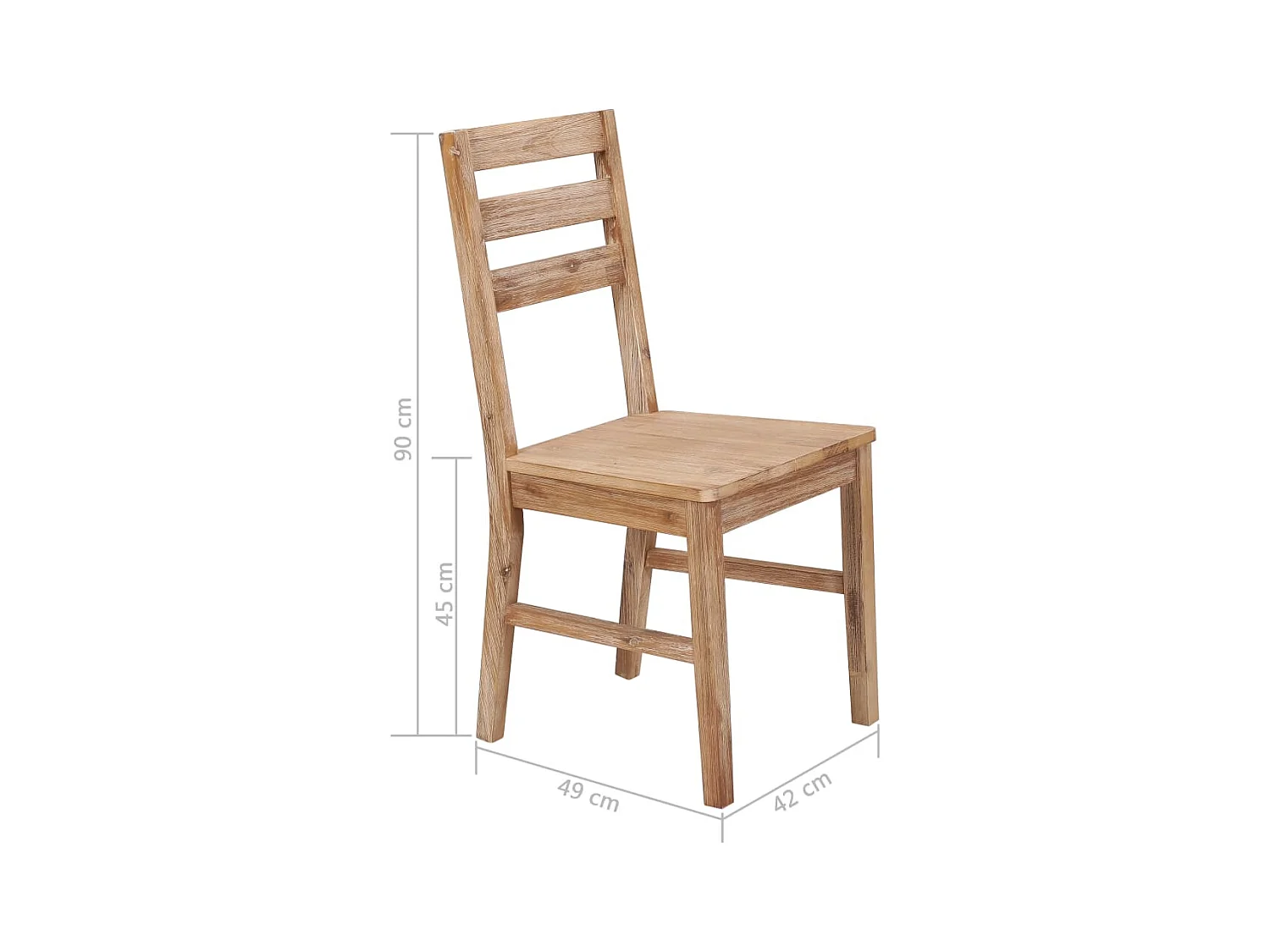 Juego de 6 sillas de comedor de madera maciza de acacia