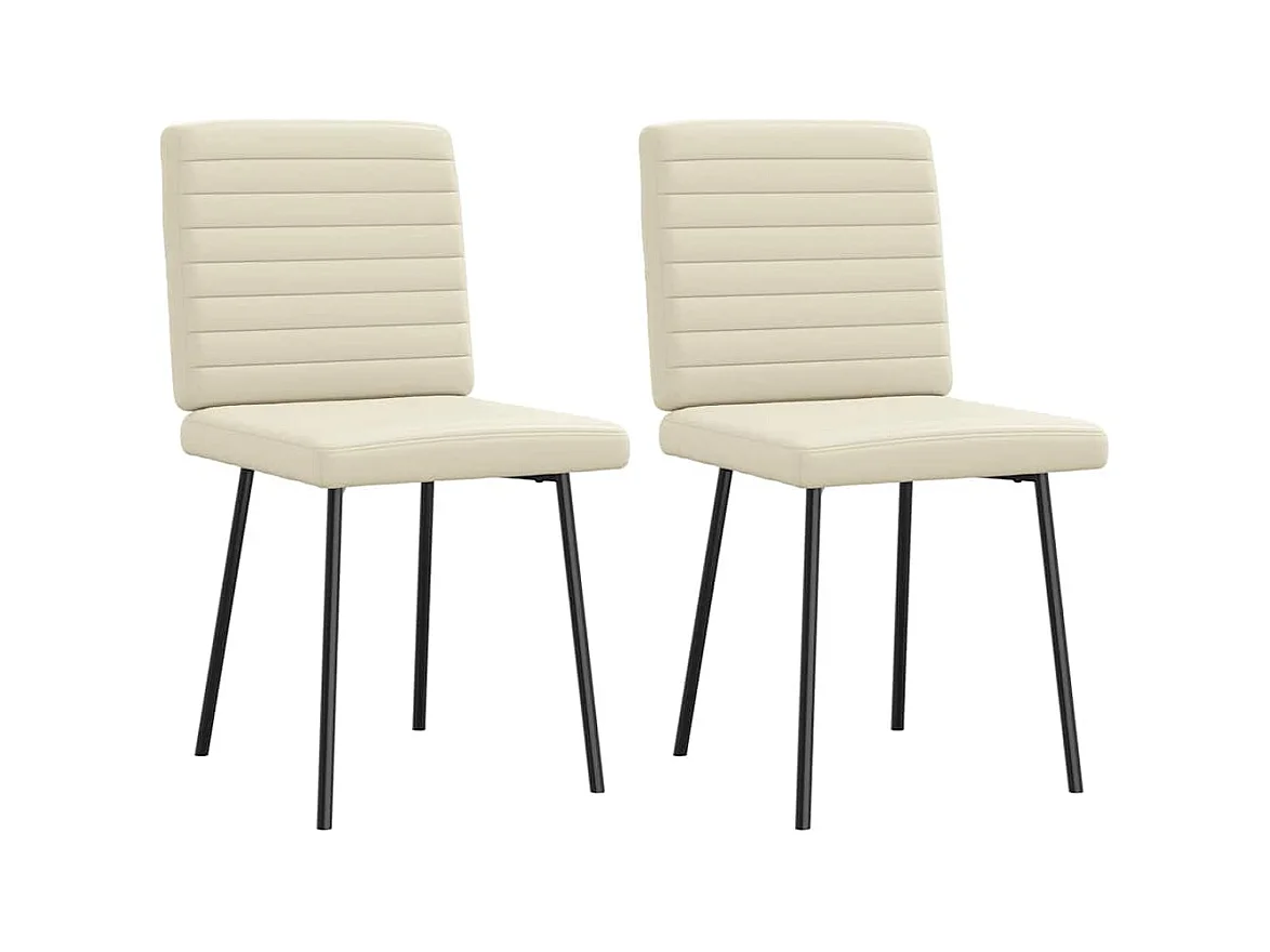 Chaises à manger lot de 2 crème similicuir
