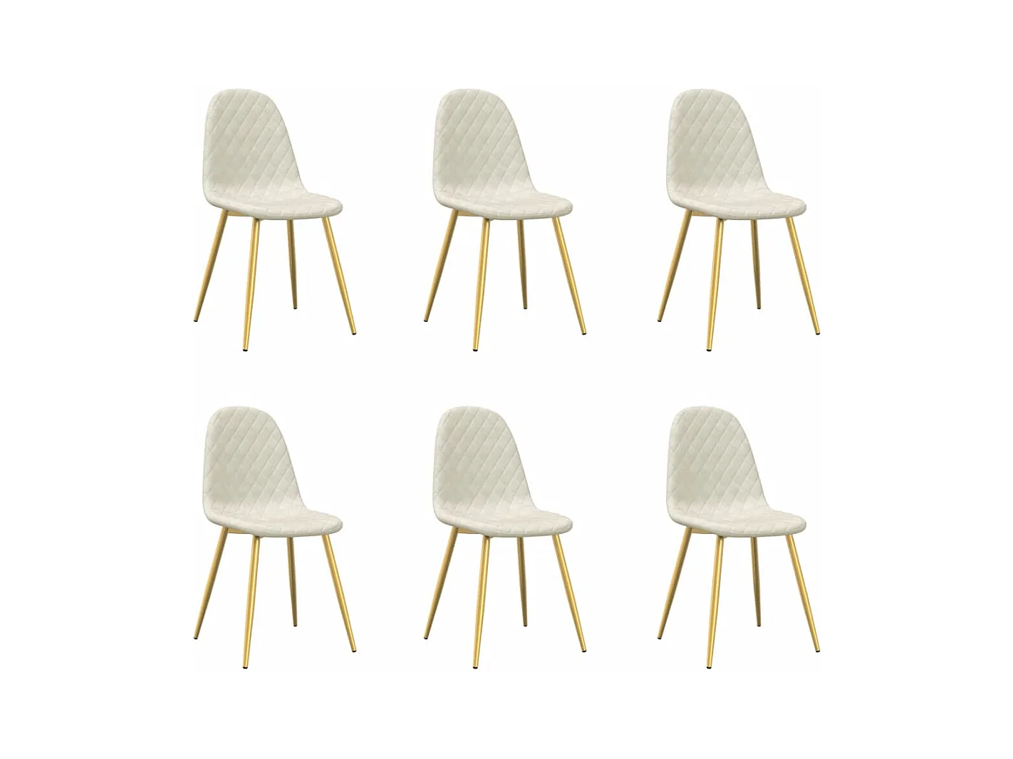 Chaises à manger lot de 6 blanc crème velours