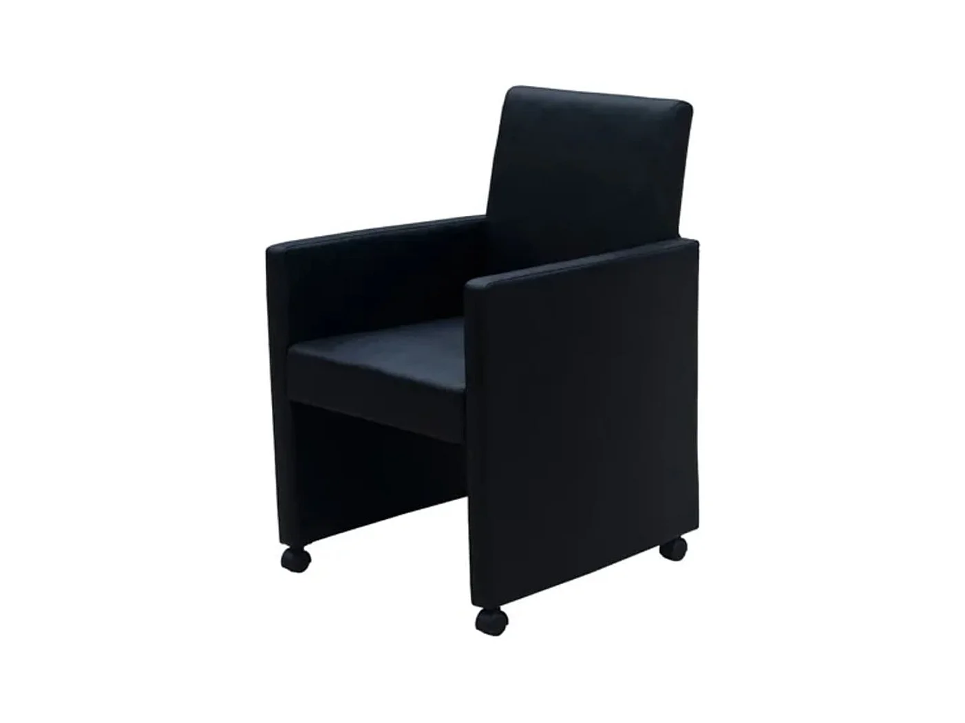 Eetkamerstoelen set van 2 zwart imitatieleer