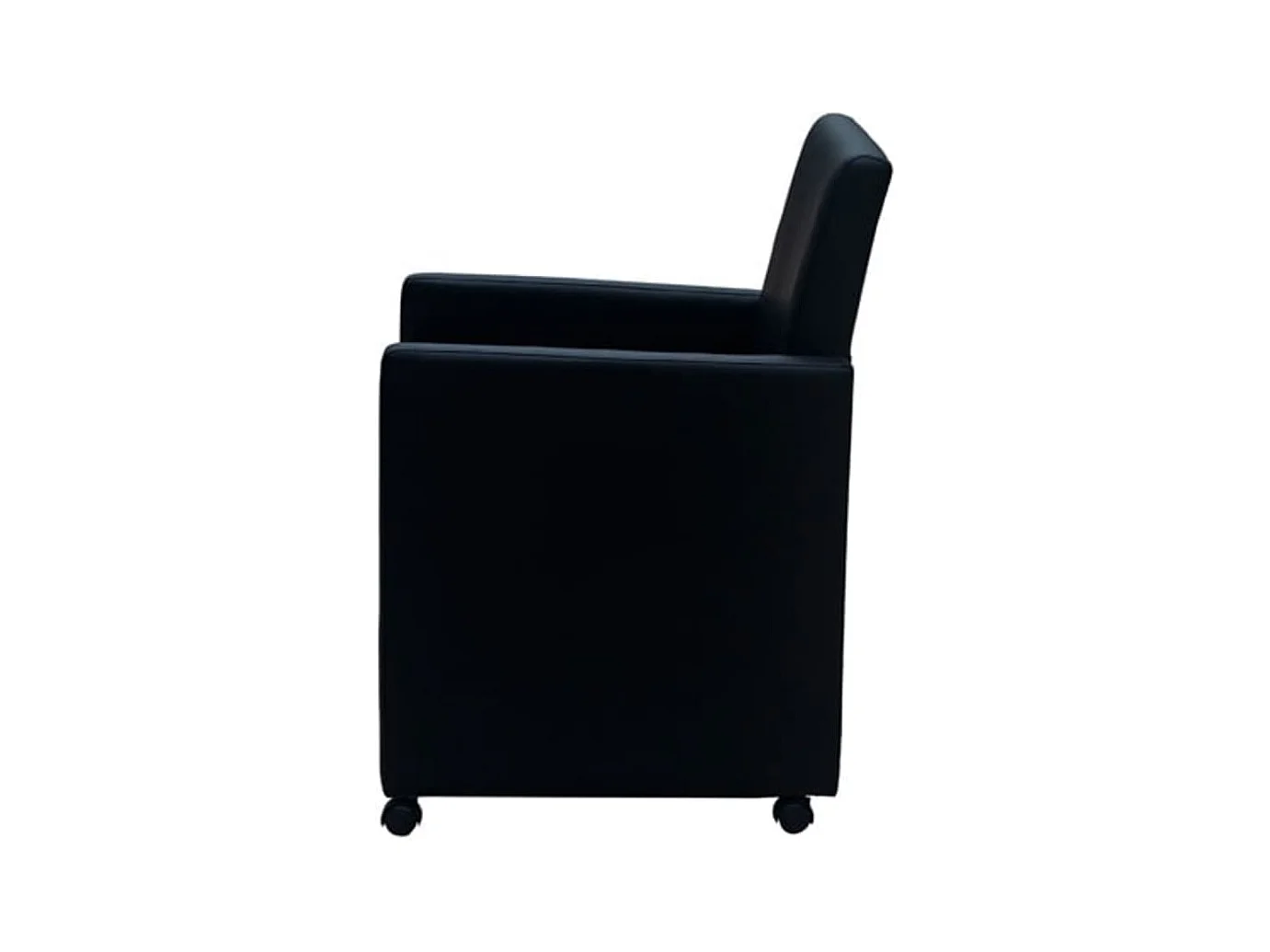 Eetkamerstoelen set van 2 zwart imitatieleer