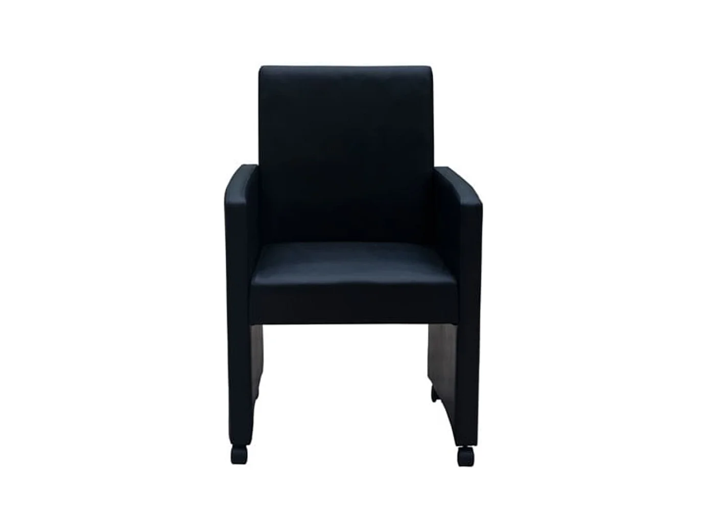 Eetkamerstoelen set van 2 zwart imitatieleer