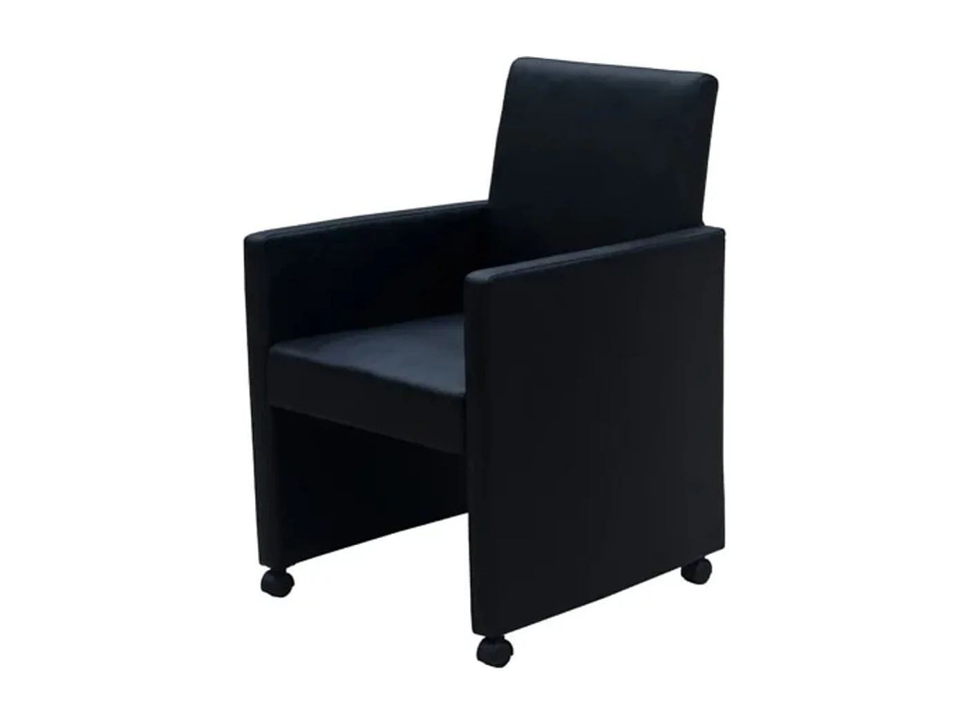 Chaises à manger lot de 2 noir similicuir