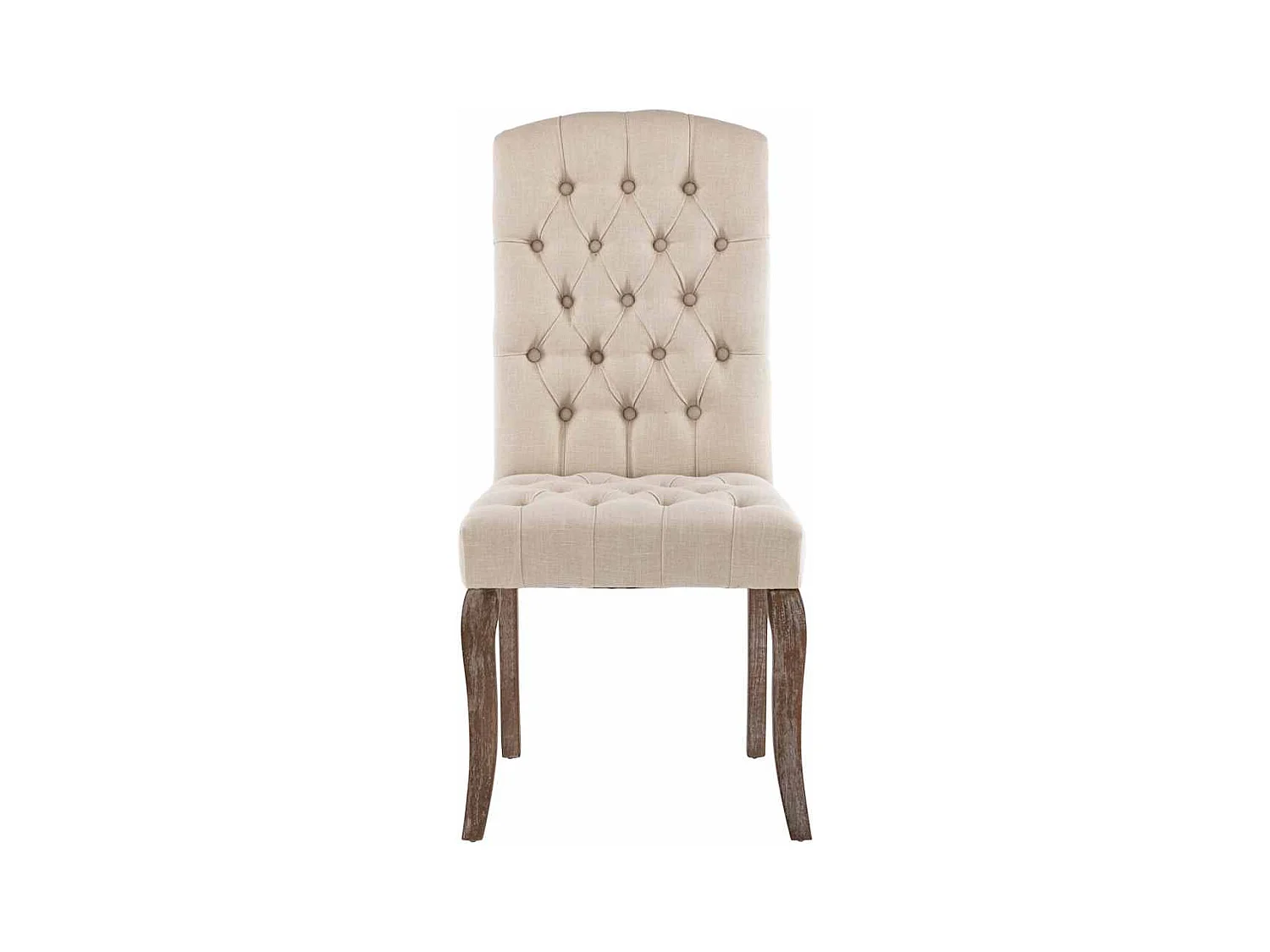 Chaises à manger lot de 2 beige tissu à l'aspect de lin