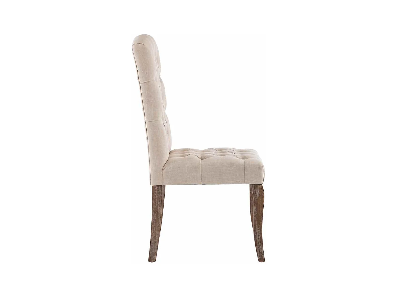 Chaises à manger lot de 2 beige tissu à l'aspect de lin