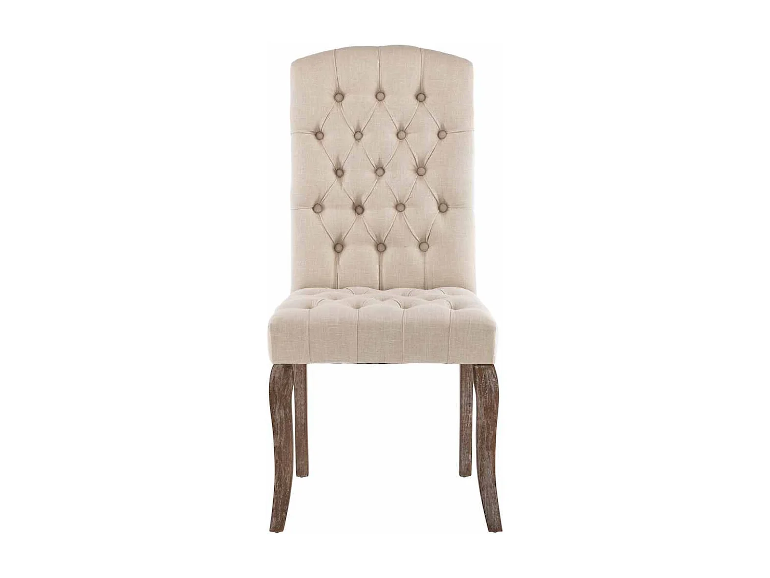 Chaises à manger lot de 2 beige tissu à l'aspect de lin