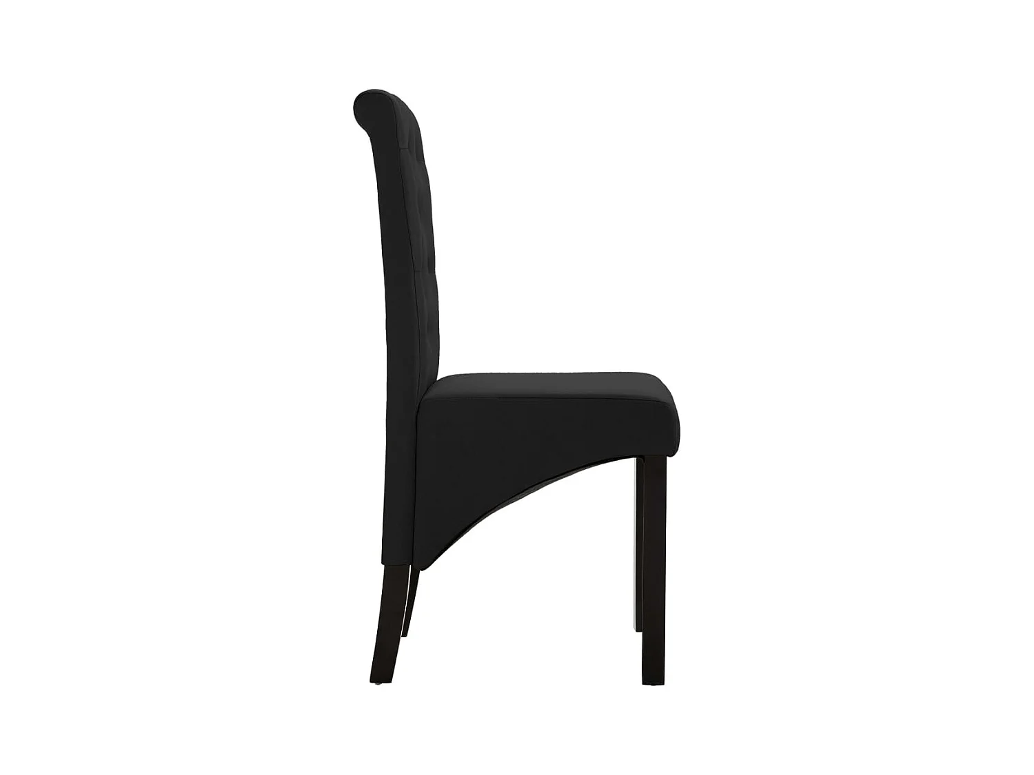 Chaises à manger lot de 2 noir tissu