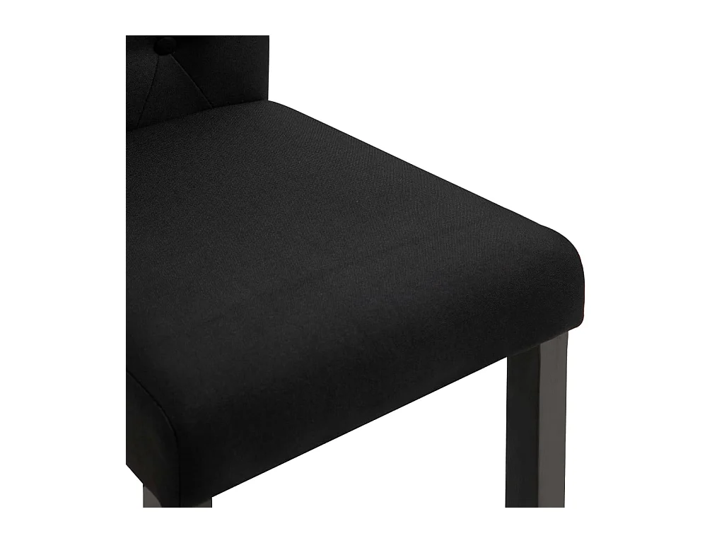 Chaises à manger lot de 2 noir tissu