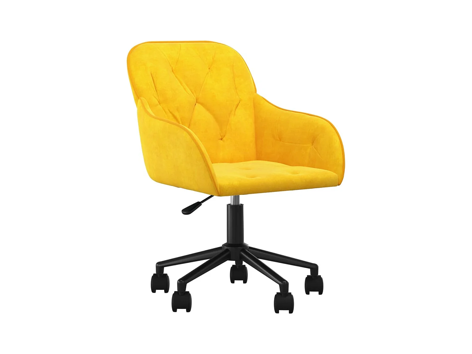 Chaises pivotantes à manger lot de 2 Jaune Velours