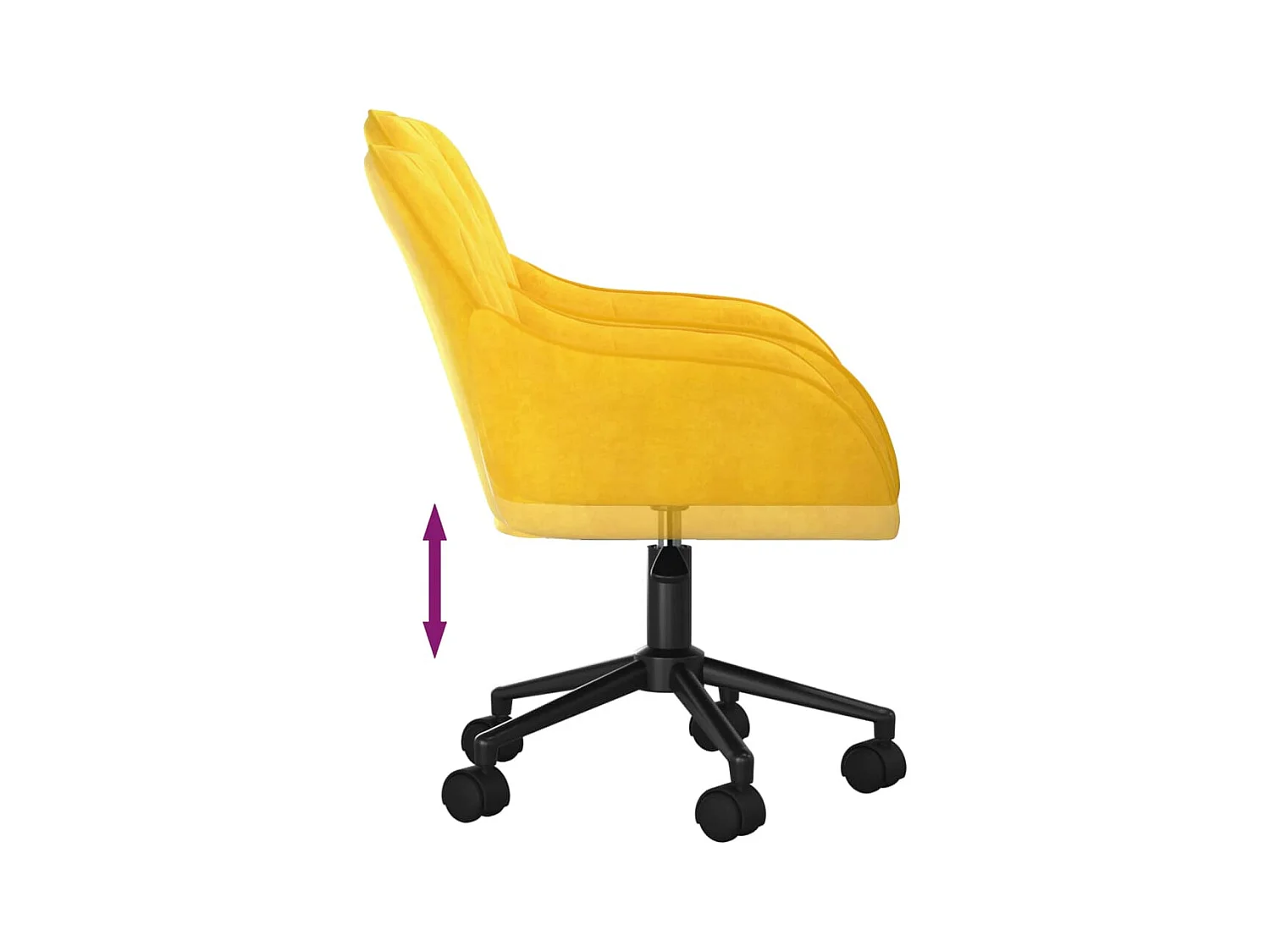 Chaises pivotantes à manger lot de 2 Jaune Velours