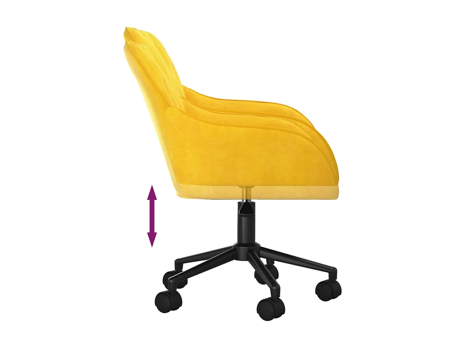 Chaises pivotantes à manger lot de 2 Jaune Velours