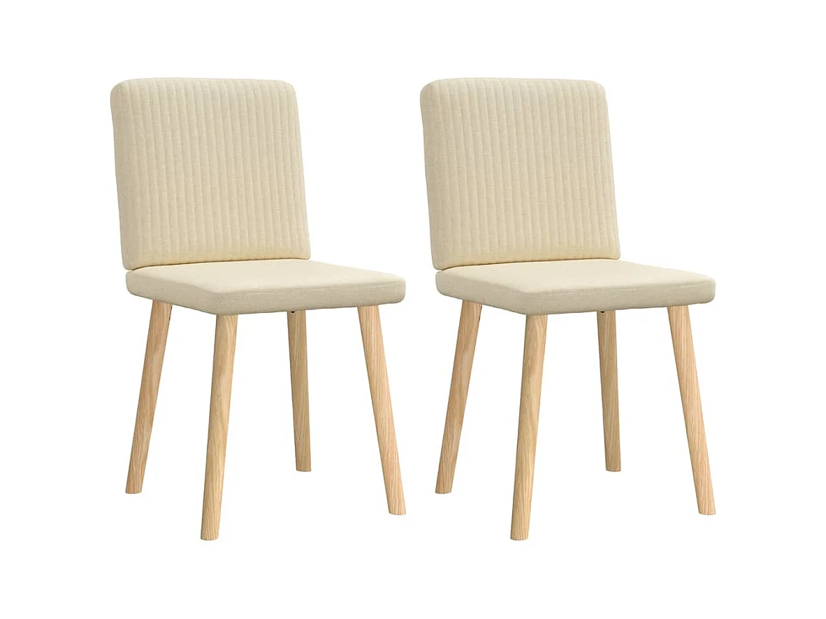 Chaises à manger lot de 2 crème tissu