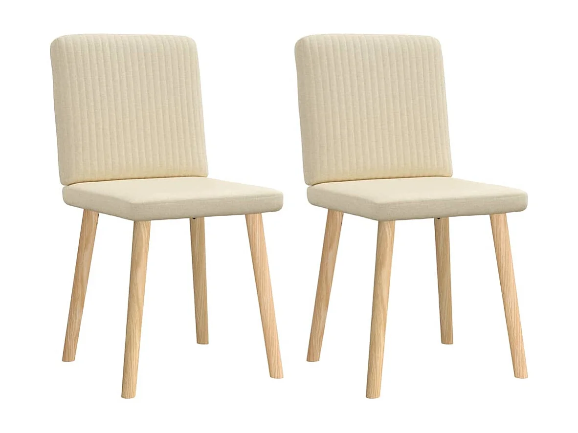 Chaises à manger lot de 2 crème tissu