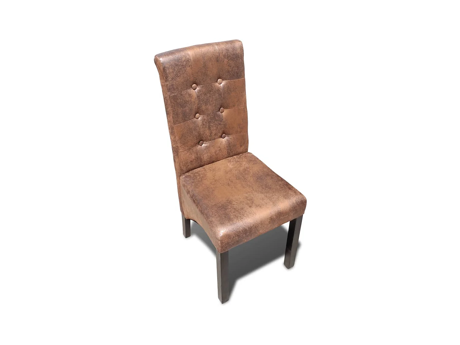 Chaises à manger lot de 2 marron similicuir