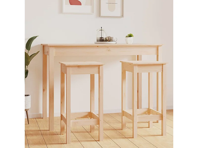 Set di 2 sedie da bar 40x40x78 cm in legno massello di pino