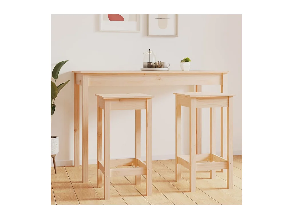Chaises de bar lot de 2 40x40x78 cm bois de pin solide