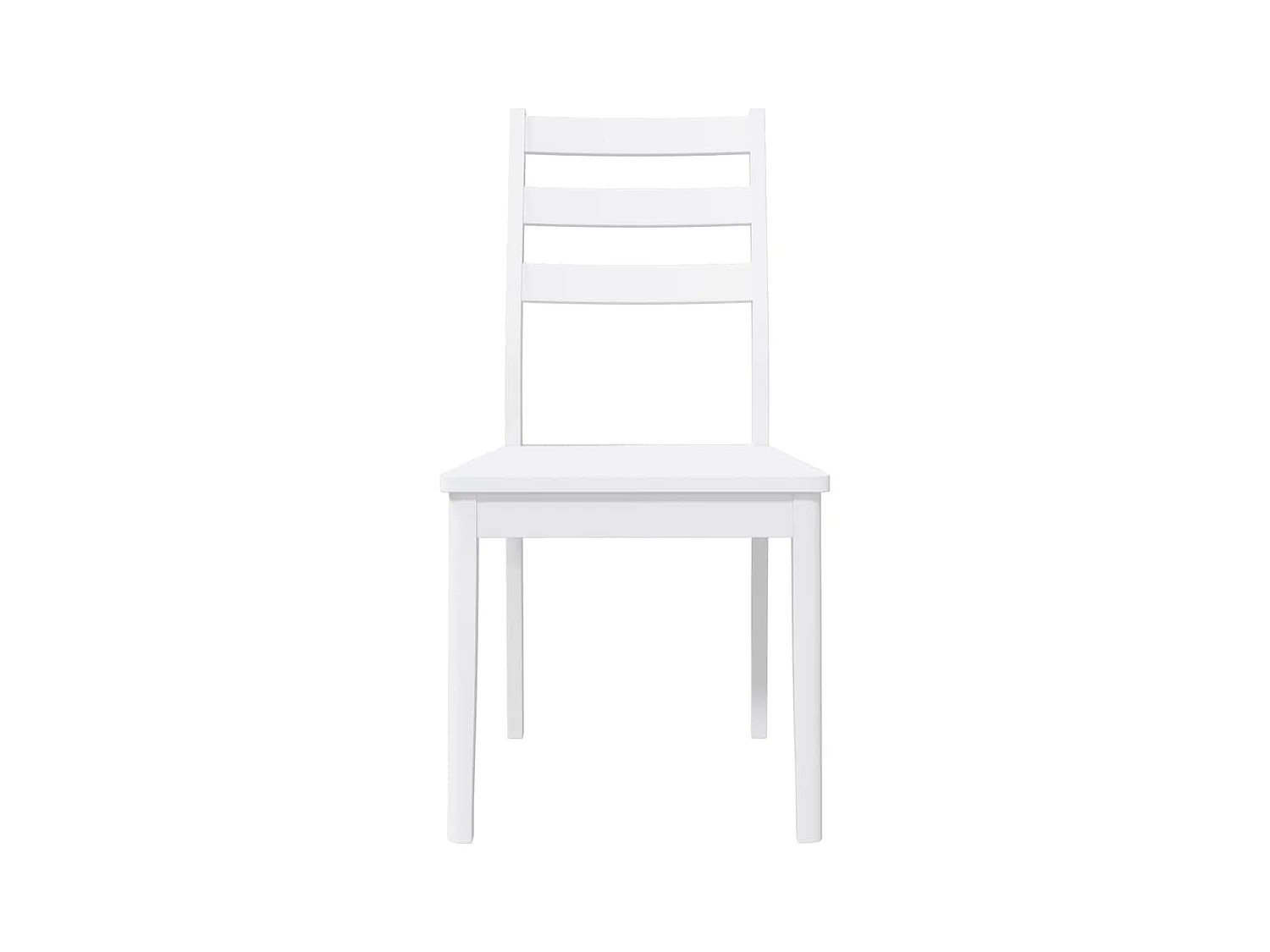 Chaises à manger 2 pcs blanc bois massif caoutchouc