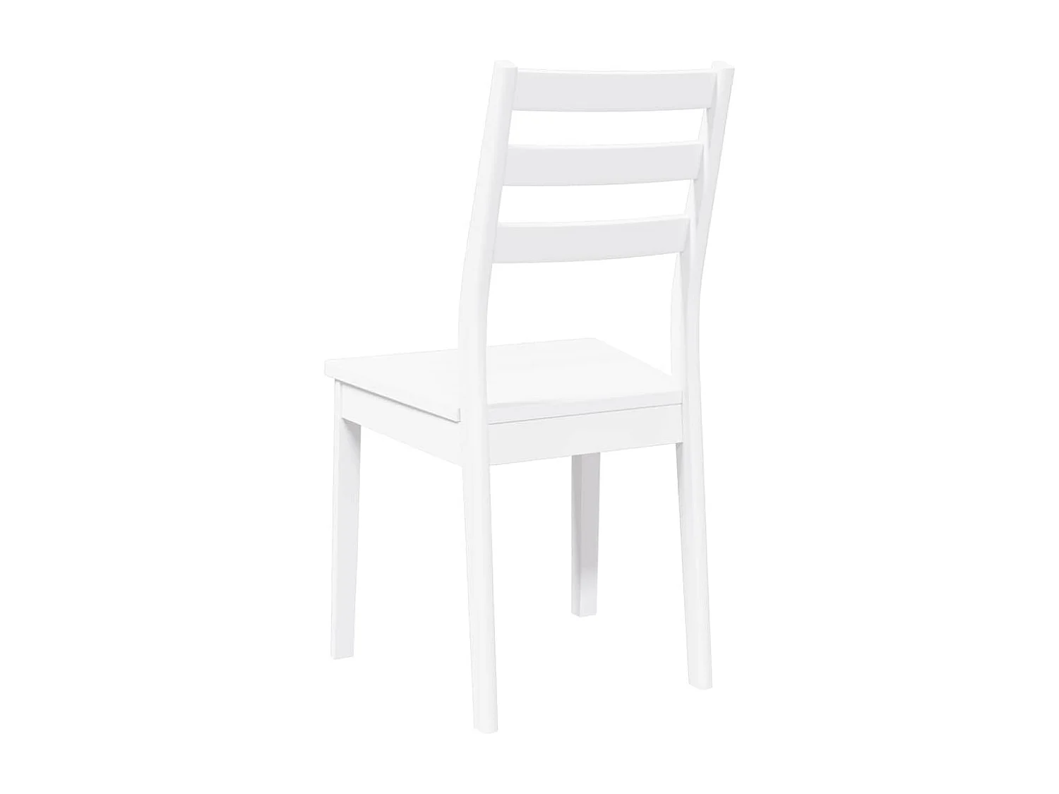 Chaises à manger 2 pcs blanc bois massif caoutchouc