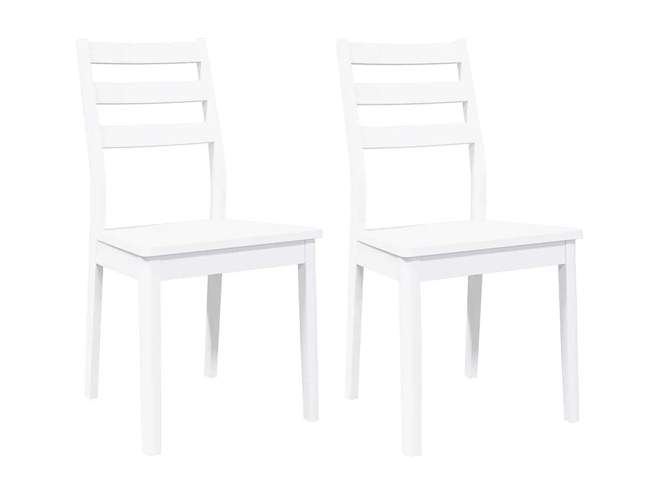 Sillas de comedor 2 piezas madera maciza de caucho blanco