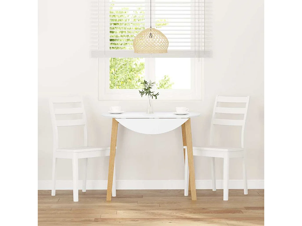 Sillas de comedor 2 piezas madera maciza de caucho blanco