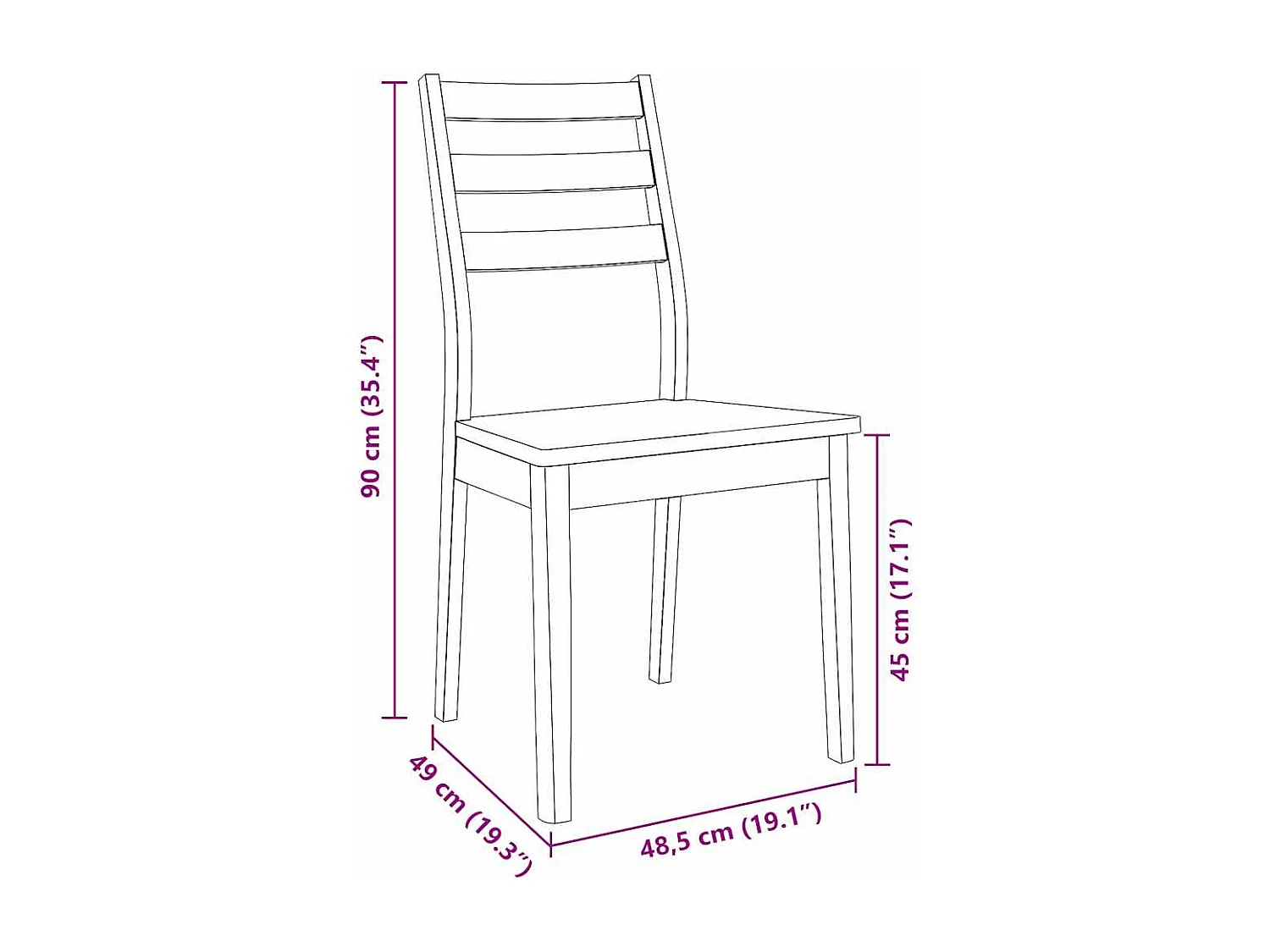 Sillas de comedor 2 piezas madera maciza de caucho blanco