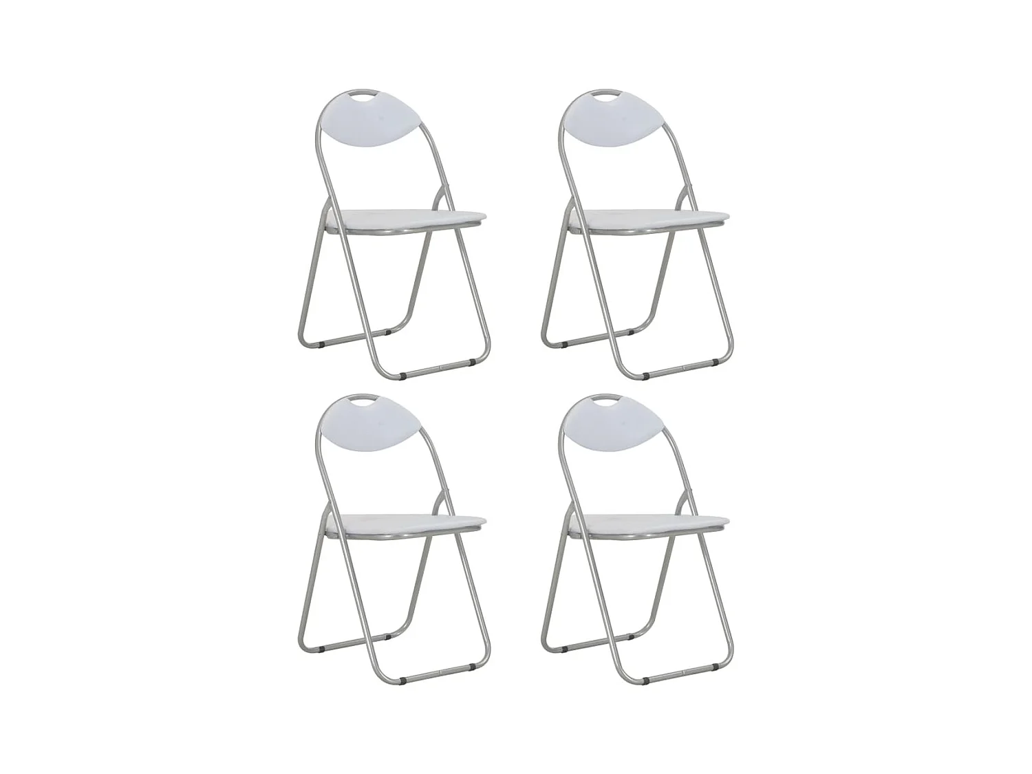 Chaises pliantes à manger lot de 4 blanc similicuir
