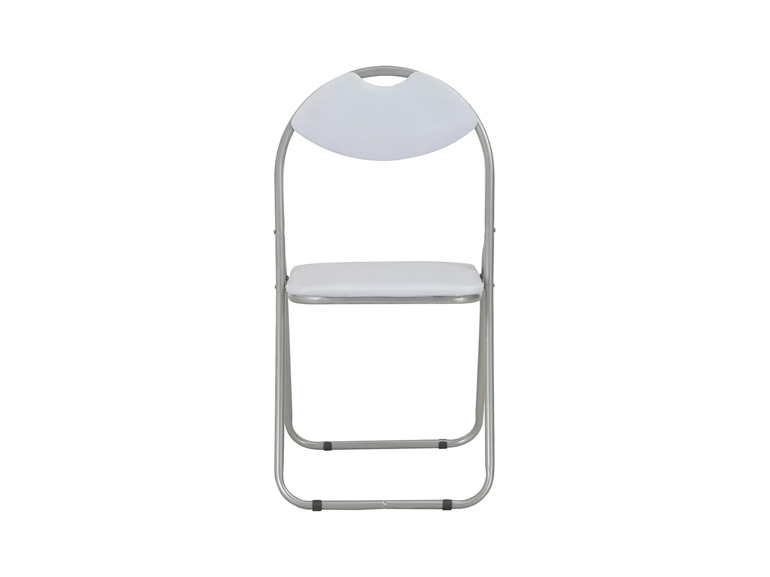 Chaises pliantes à manger lot de 4 blanc similicuir