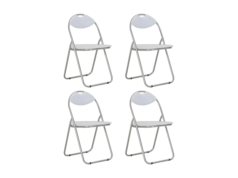 Opvouwbare eetkamerstoelen set van 4 wit imitatieleer