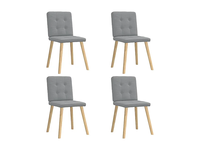 Chaises à manger lot de 4 gris clair tissu