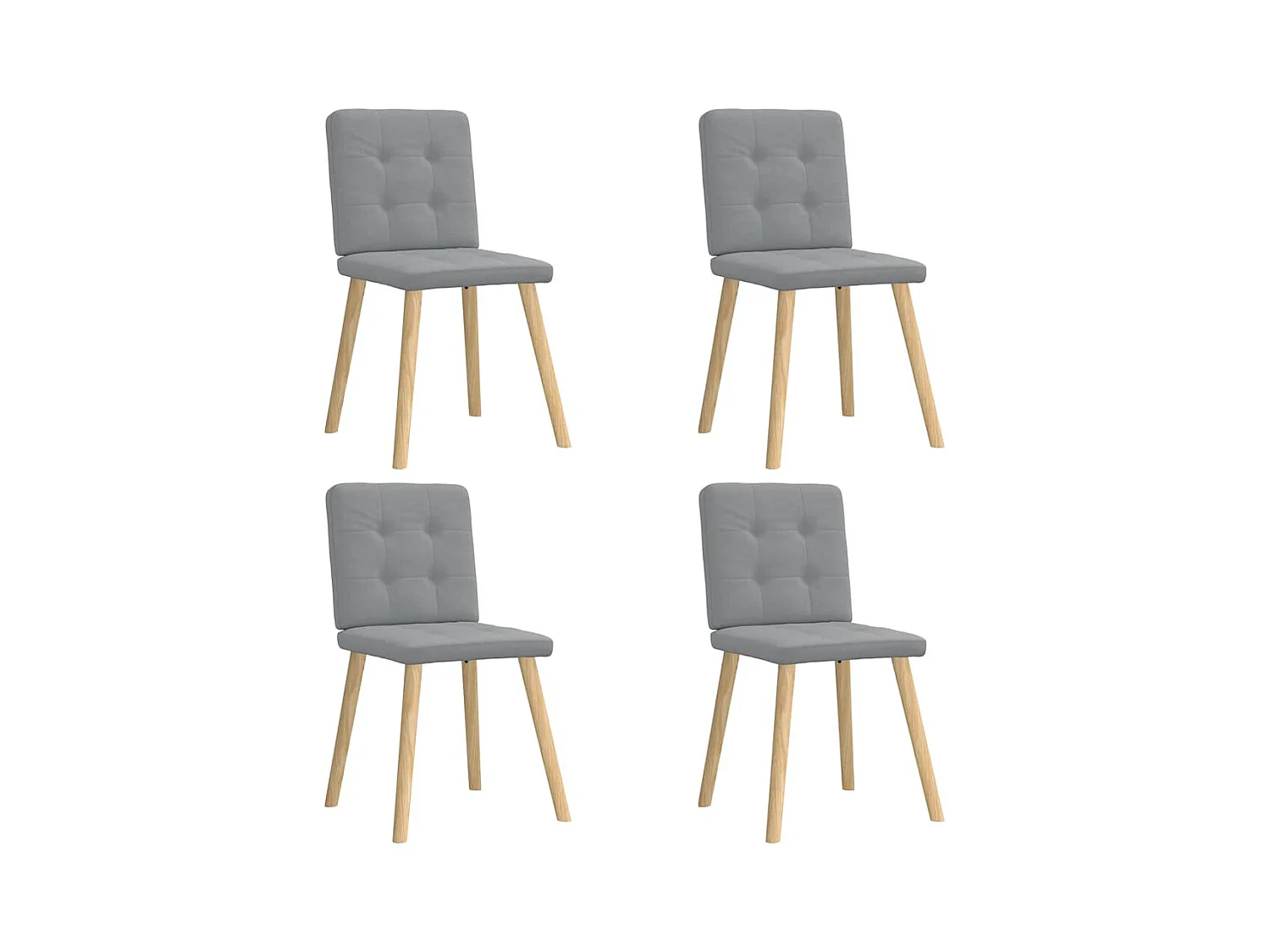 Eetkamerstoelen set van 4 lichtgrijze stof