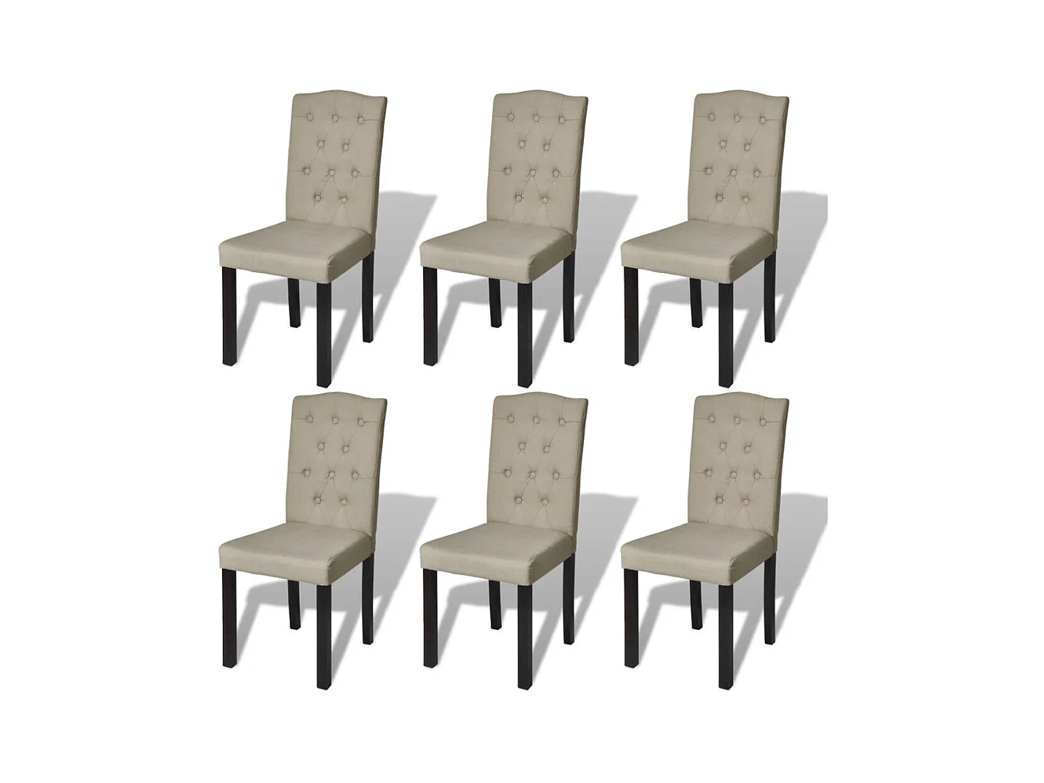 Juego de 6 sillas de comedor de tela de pelo de camello