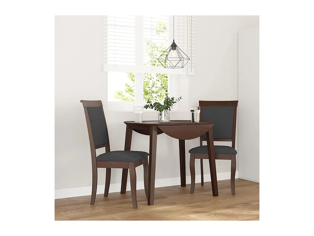 Chaises à manger coussins 2 pcs marron bois massif caoutchouc