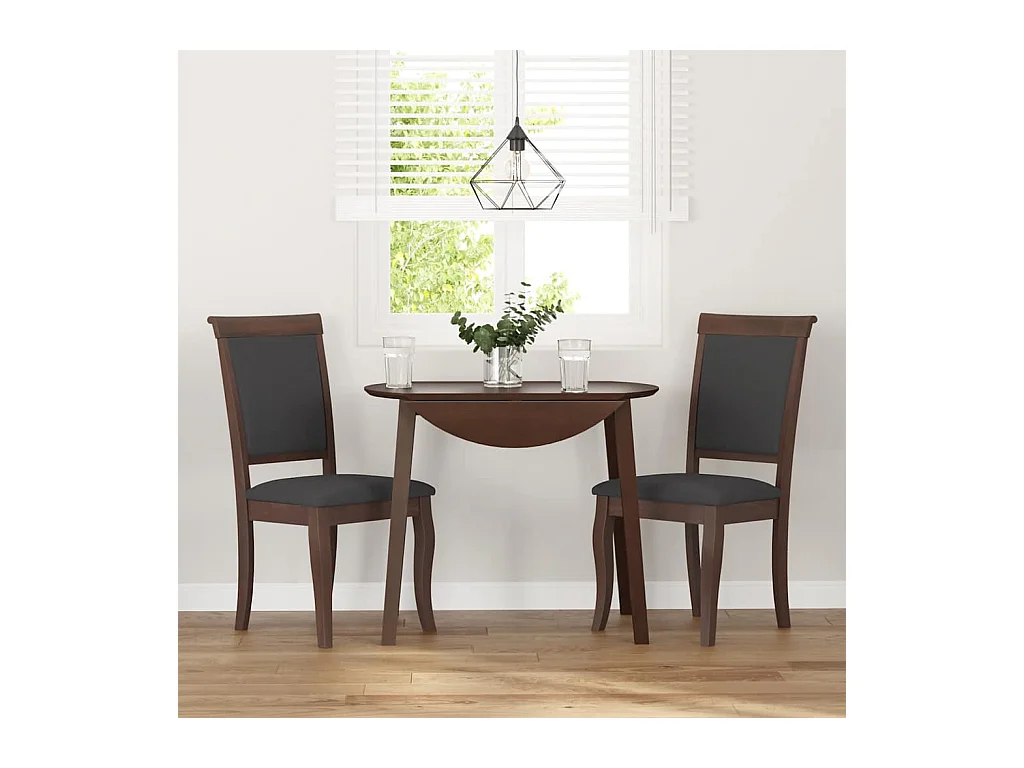 Chaises à manger coussins 2 pcs marron bois massif caoutchouc