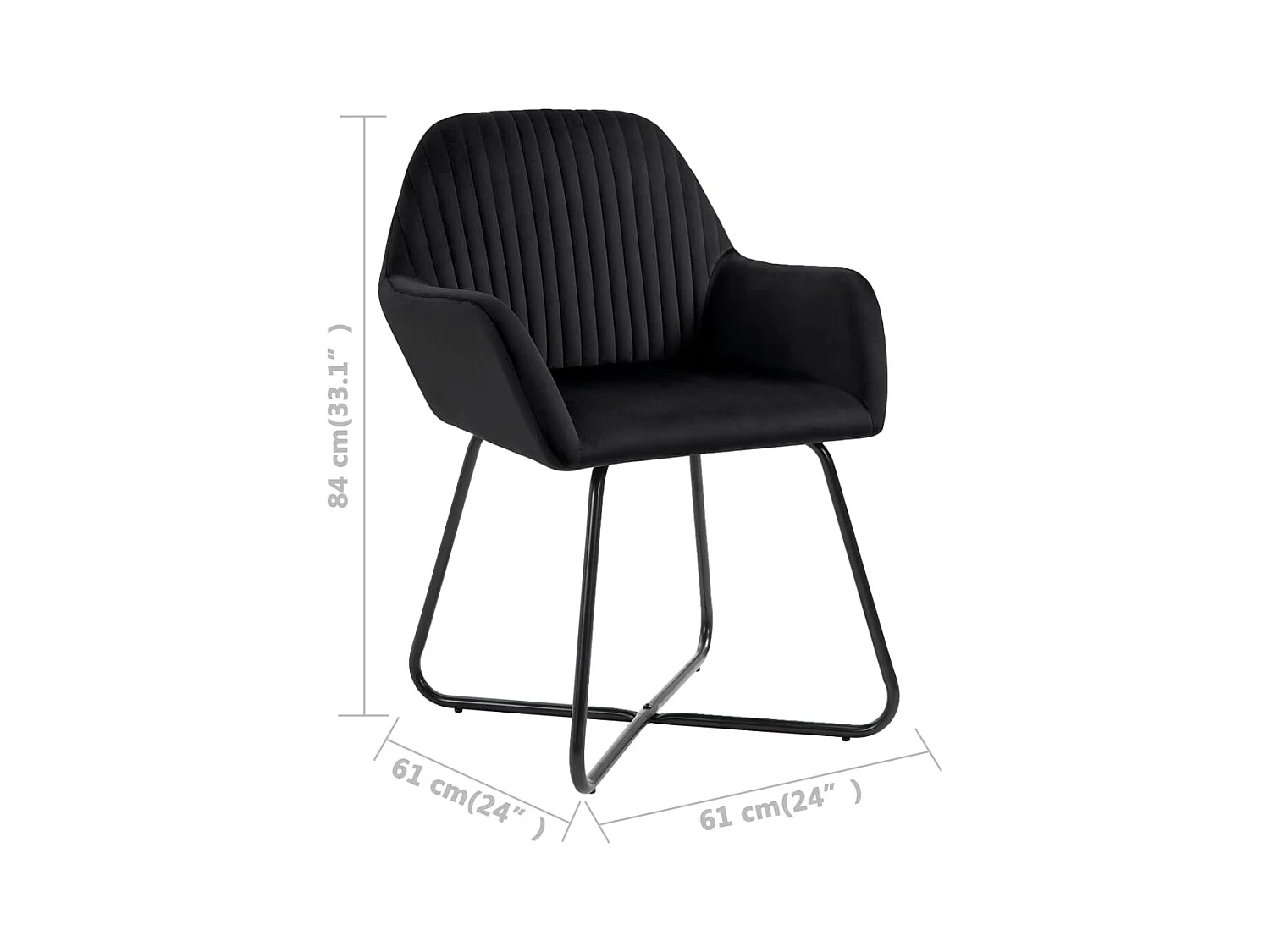 Eetkamerstoelen set van 4 zwart fluweel