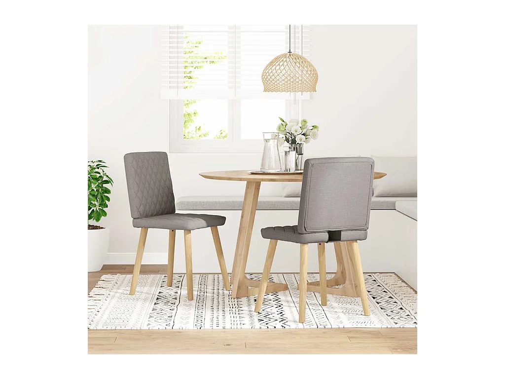 Chaises à manger lot de 2 taupe tissu