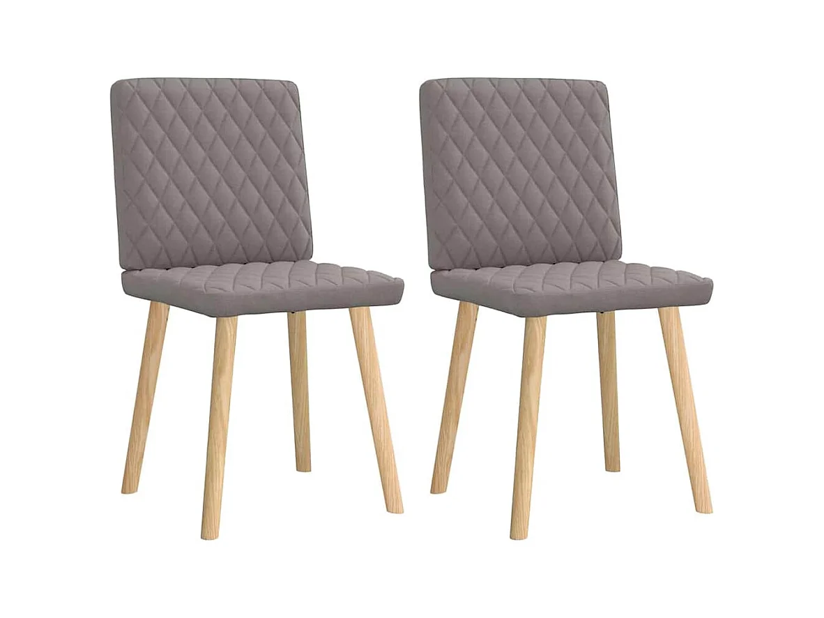 Chaises à manger lot de 2 taupe tissu