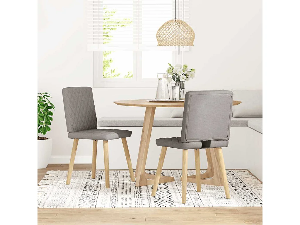 Chaises à manger lot de 2 taupe tissu