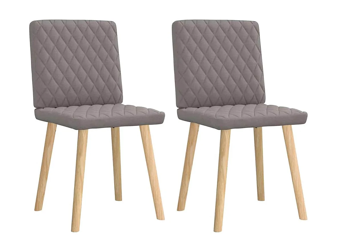 Chaises à manger lot de 2 taupe tissu