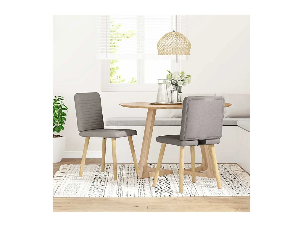 Chaises à manger lot de 2 taupe tissu