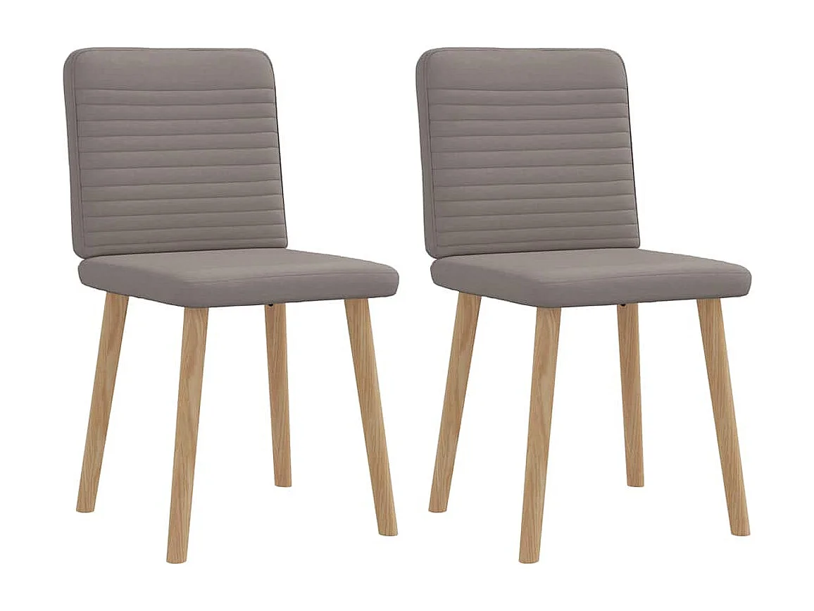 Chaises à manger lot de 2 taupe tissu