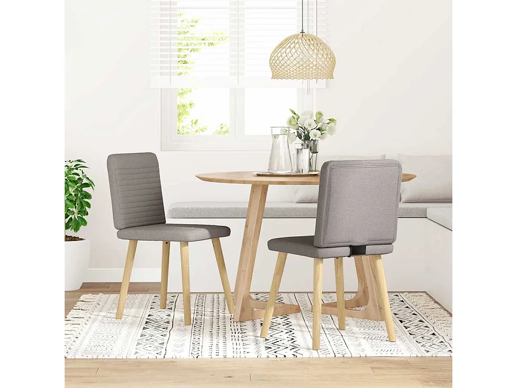 Chaises à manger lot de 2 taupe tissu