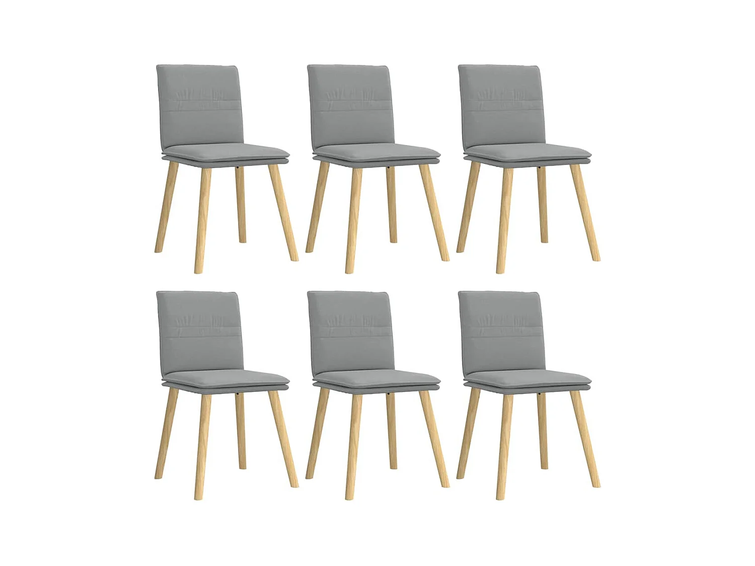 Chaises à manger lot de 6 gris clair tissu